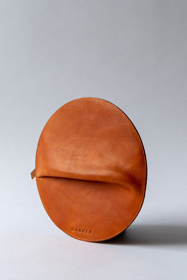 The Pleated Clutch - Saddle