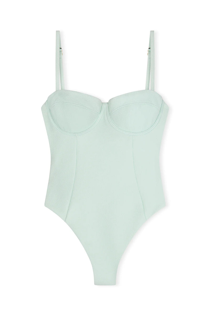 SEAGLASS TEXTURED BALCONETTE ONE PIECE