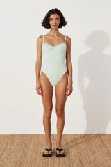 SEAGLASS TEXTURED BALCONETTE ONE PIECE