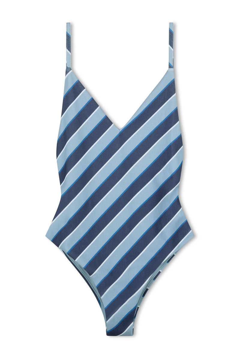 Horizon Stripe Textured One Piece - Horizon Stripe