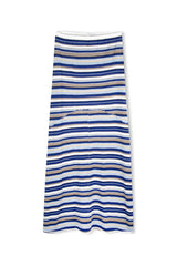 Ocean Retro Stripe Panelled Knit Skirt